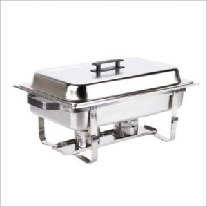 Full-size stainless-steel chafer with folding frame