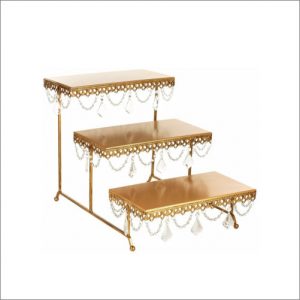 Rectangular serving platter stand
