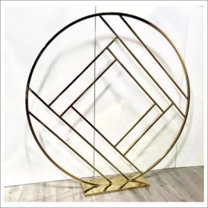 Round Arch Backdrop with Geometric Diamond Frame Stand