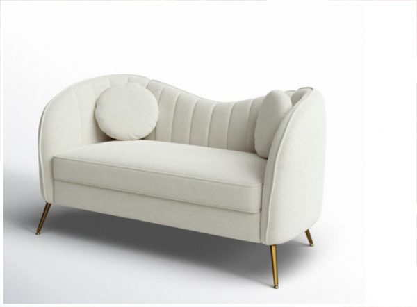 Sidwell Curved Loveseat with Round Arms