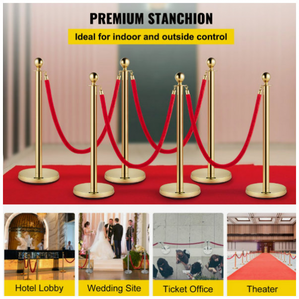 5 FT-1.5 M Stanchion Rope with Satin Ends for Rope Style Crowd Control / Guidance Stanchion - Image 4