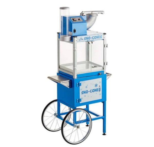 Sno-Cone Machine with Cup Dispenser and Cart